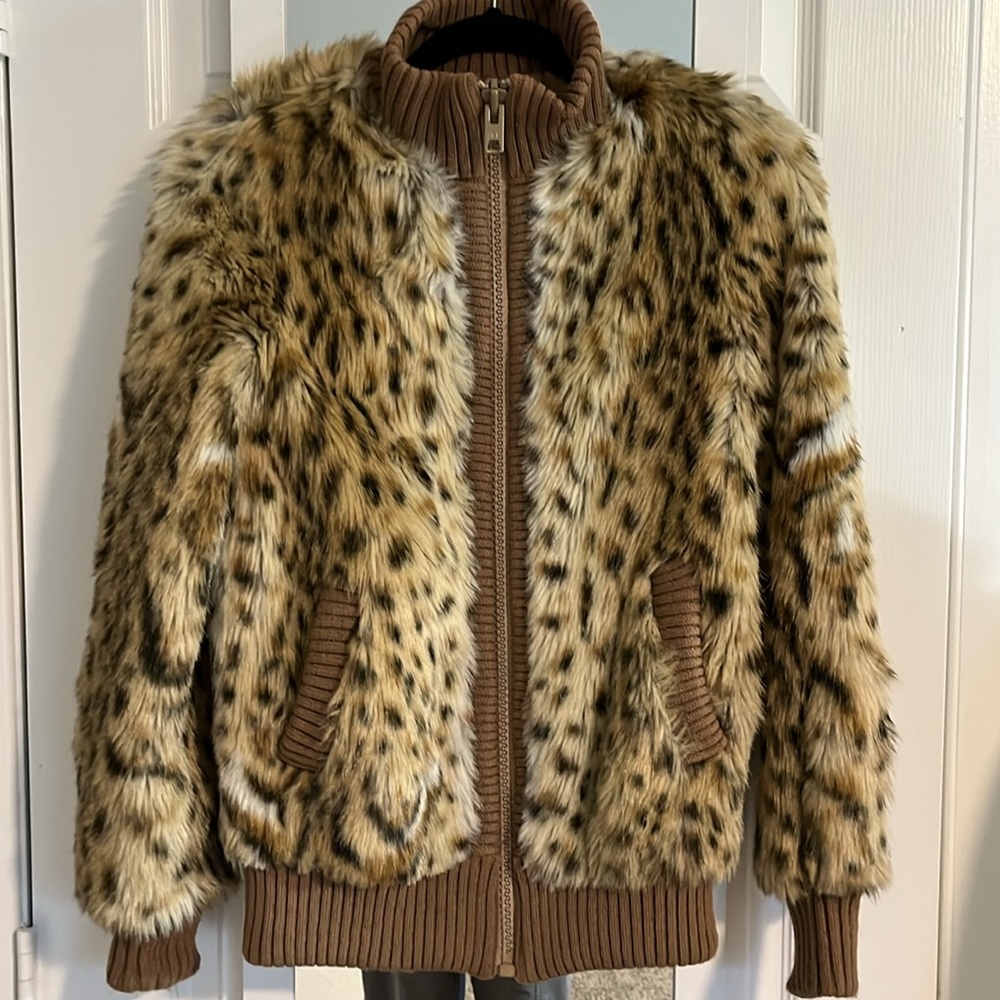 Vintage faux fur bomber jacket
